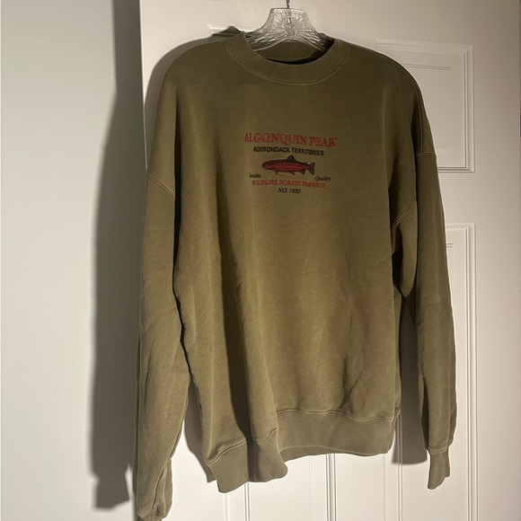Abercrombie & Fitch Tops - Abercrombie & Fitch Olive Green Mock Neck Crewneck Limited Edition